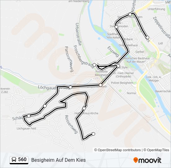 560 Bus Line Map