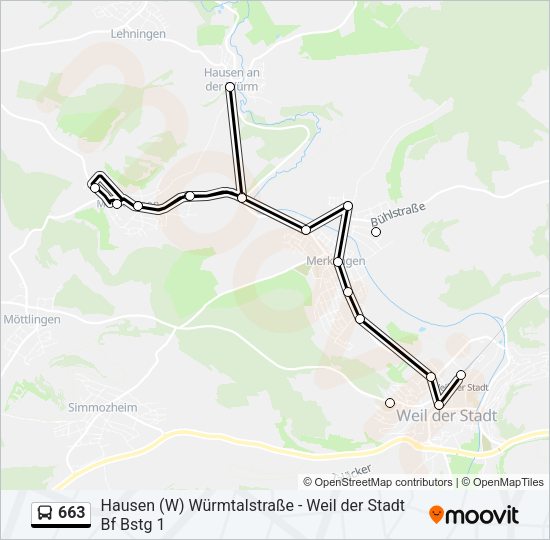 663 Bus Line Map