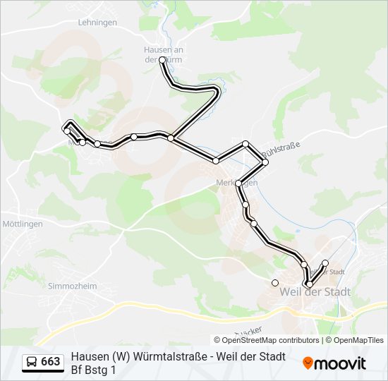 663 Bus Line Map