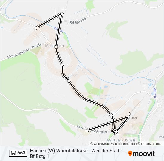 663 Bus Line Map