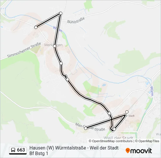 663 Bus Line Map