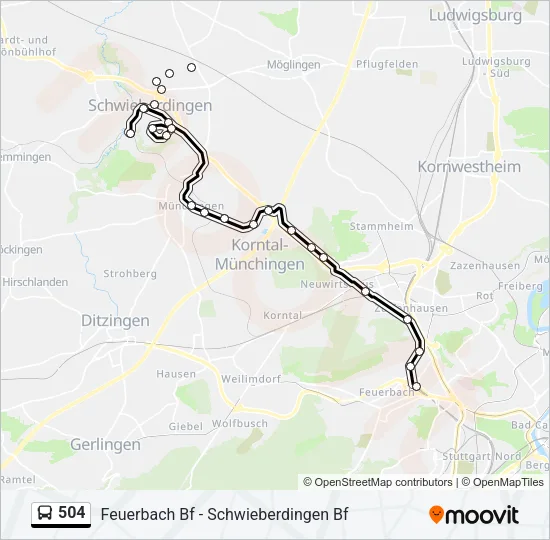 504 Bus Line Map