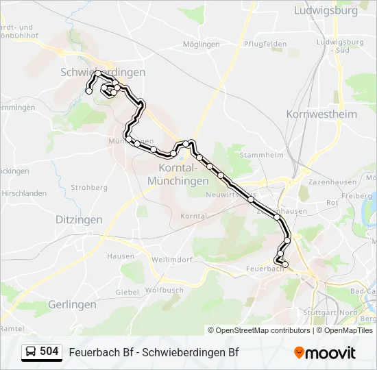 504 Bus Line Map