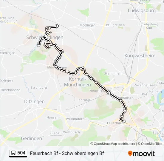 504 Bus Line Map