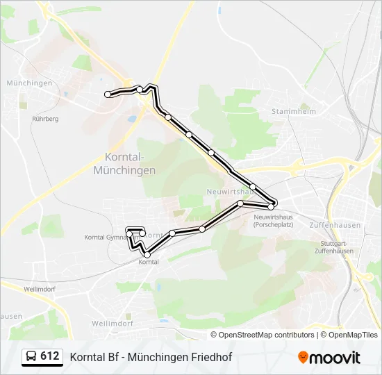 612 Bus Line Map