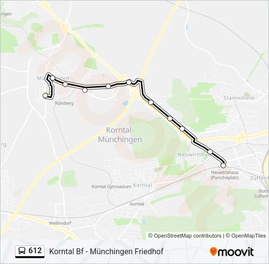 612 Bus Line Map