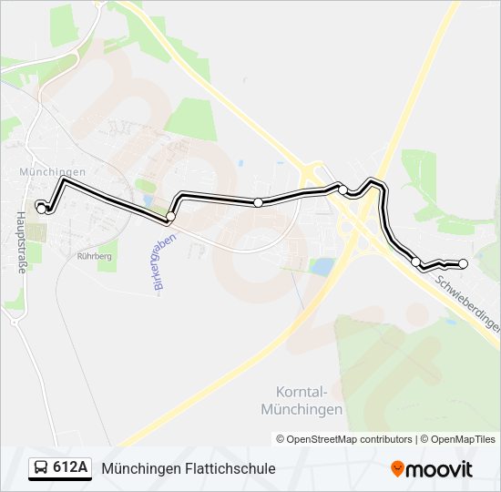 Автобус 612A: карта маршрута