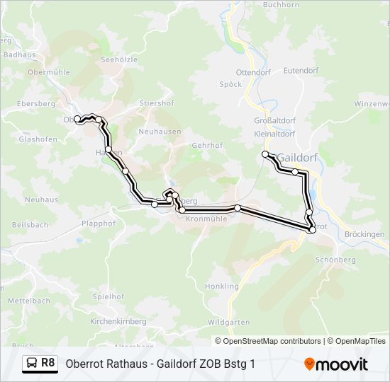 R8 Bus Line Map