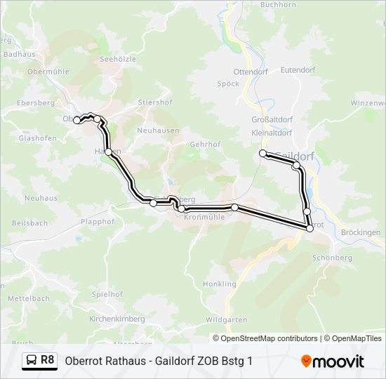 R8 Bus Line Map