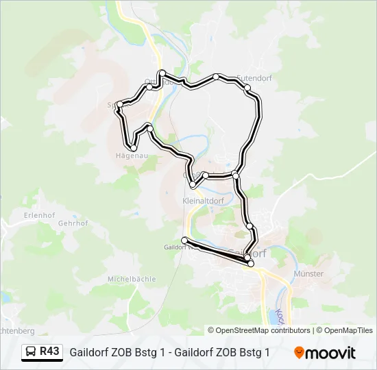 R43 Bus Line Map