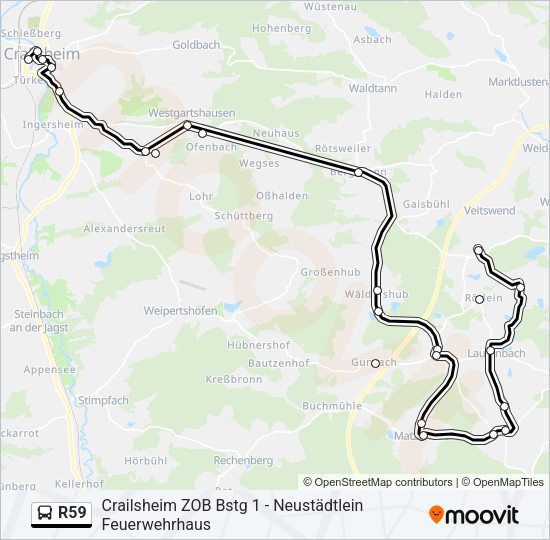R59 Bus Line Map