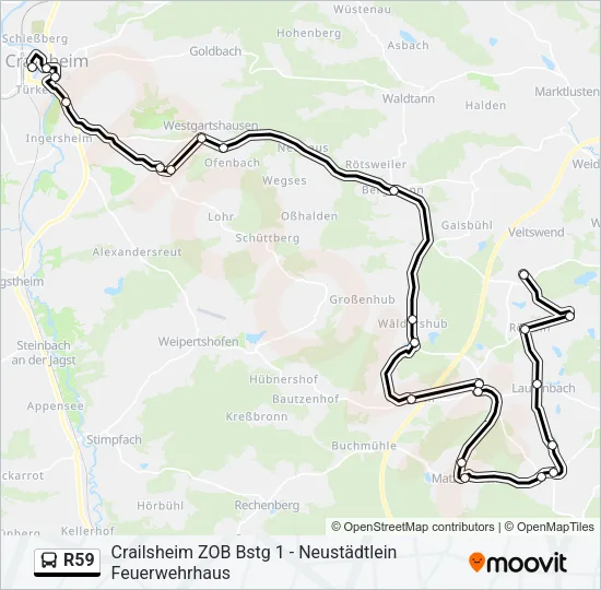 R59 Bus Line Map