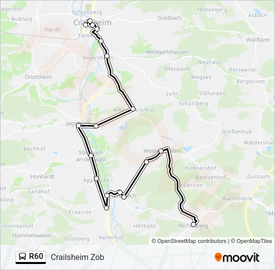 R60 Bus Line Map