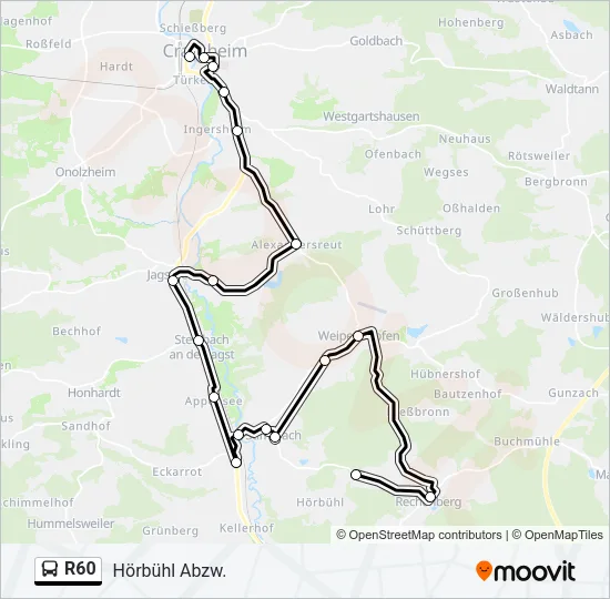R60 Bus Line Map