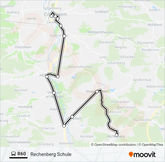 R60 Bus Line Map