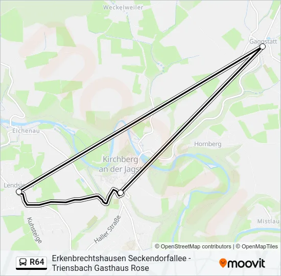 R64 Bus Line Map