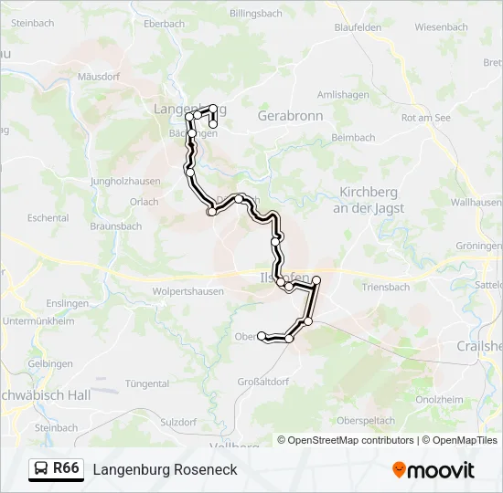 R66 Bus Line Map