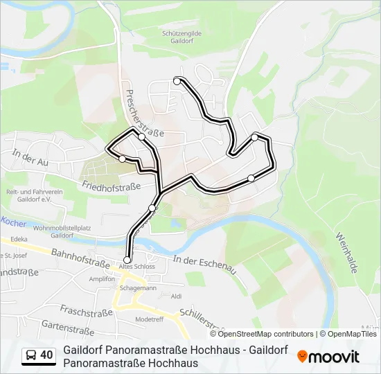 40 Bus Line Map