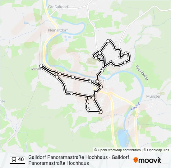 40 Bus Line Map