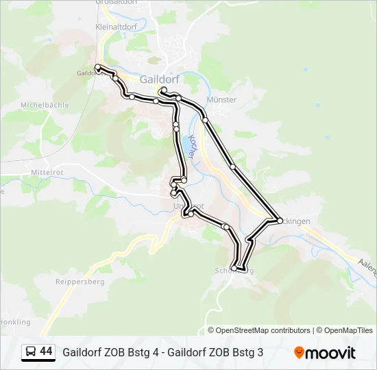 44 Bus Line Map