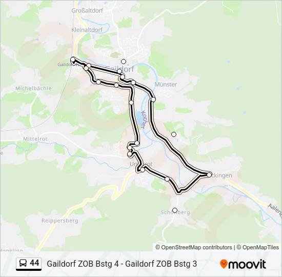 44 Bus Line Map