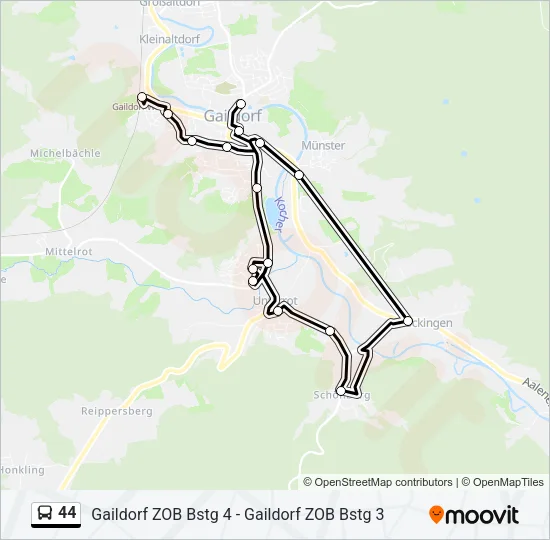 44 Bus Line Map