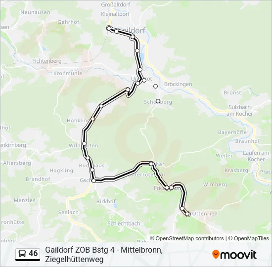 46 Bus Line Map