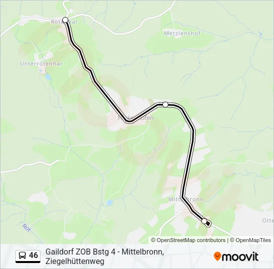 46 Bus Line Map