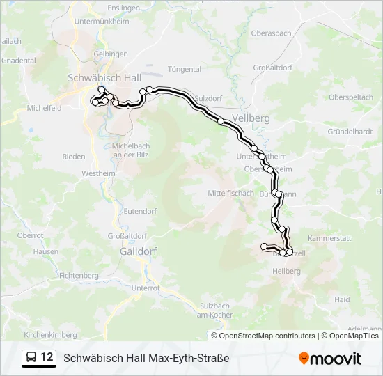 12 Bus Line Map