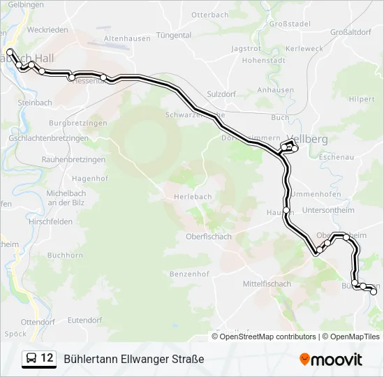 12 Bus Line Map