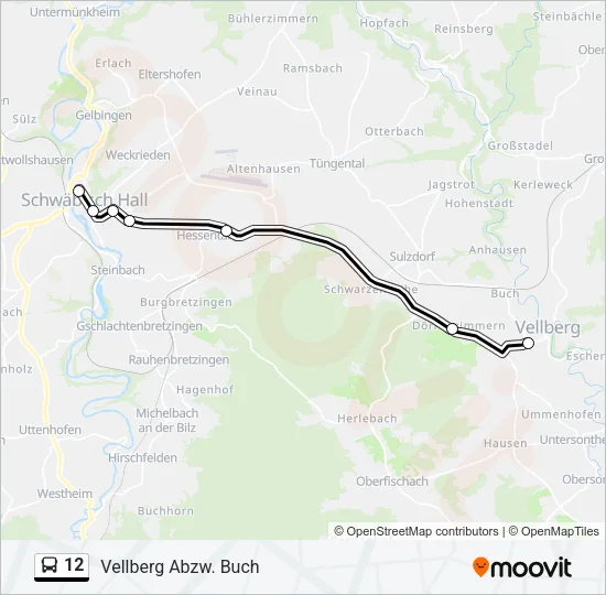 12 Bus Line Map