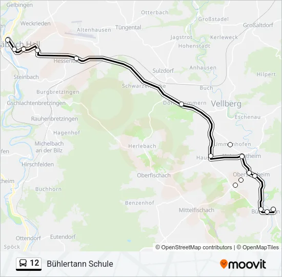12 Bus Line Map