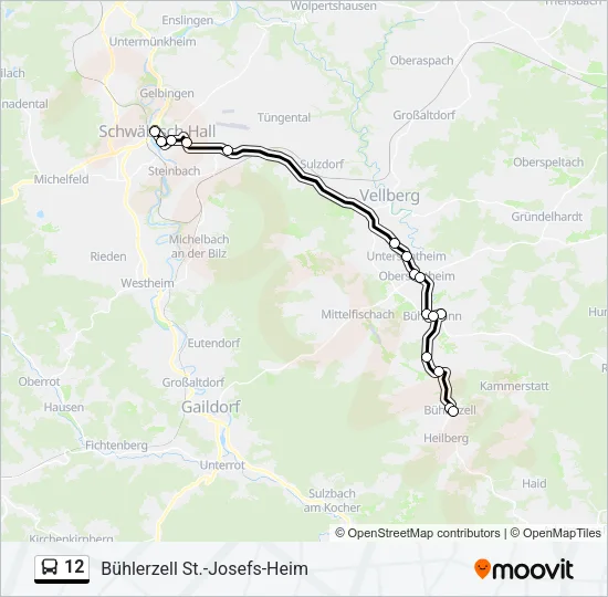 12 Bus Line Map