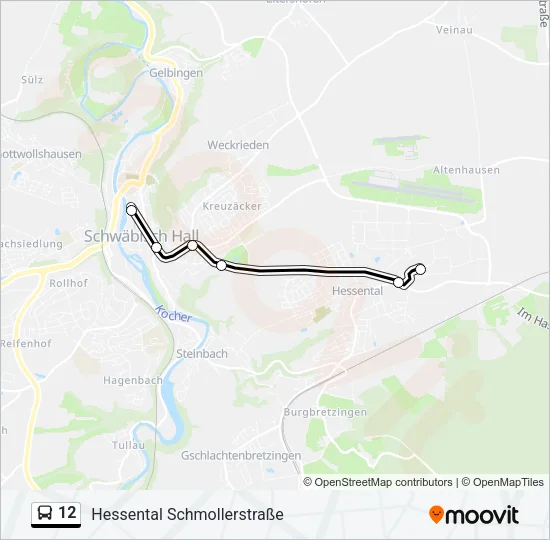 12 Bus Line Map