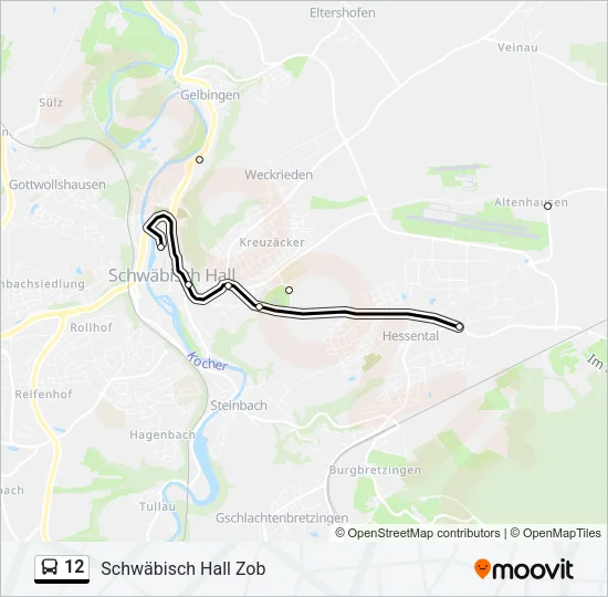 12 Bus Line Map