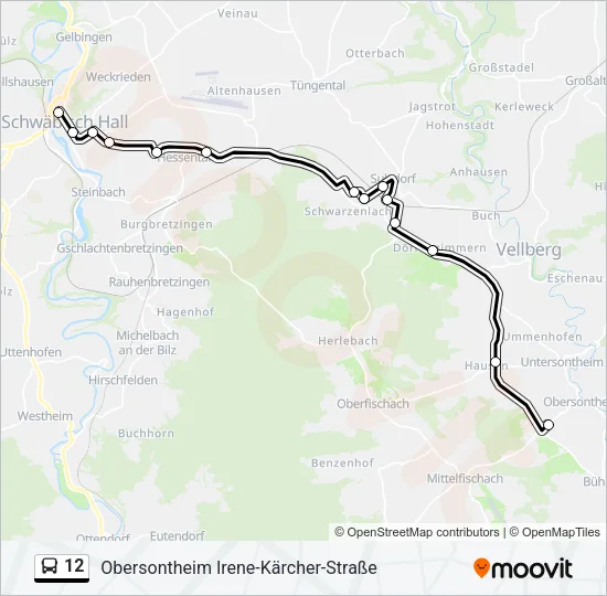 12 Bus Line Map