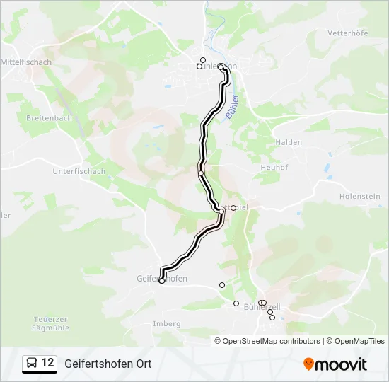 12 Bus Line Map