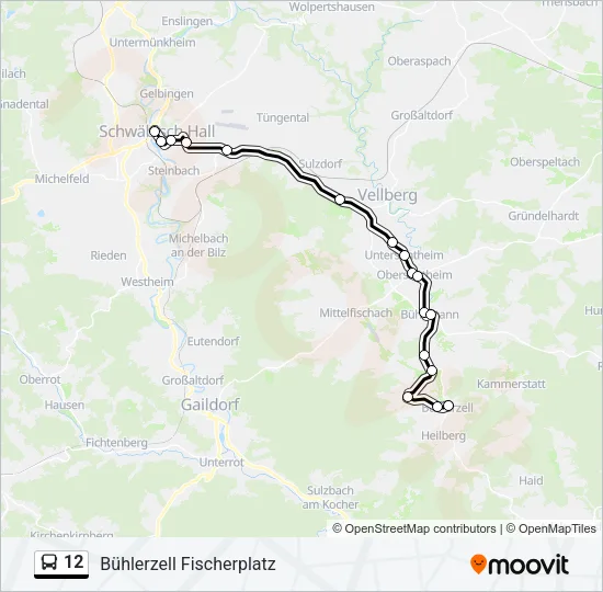 12 Bus Line Map