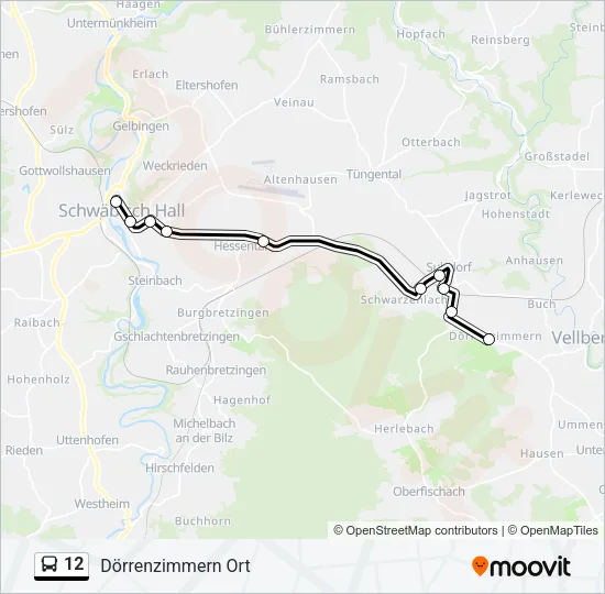 12 Bus Line Map