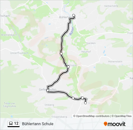 12 Bus Line Map
