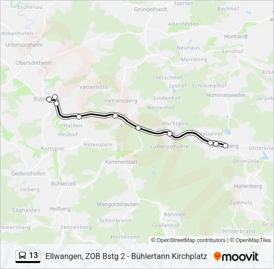 13 Bus Line Map