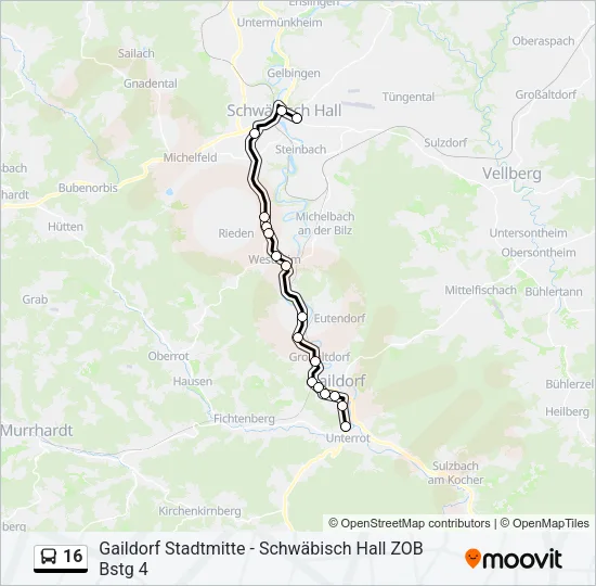16 Bus Line Map