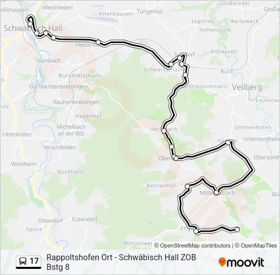 17 Bus Line Map