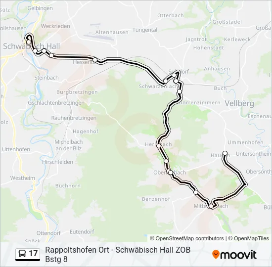 17 Bus Line Map