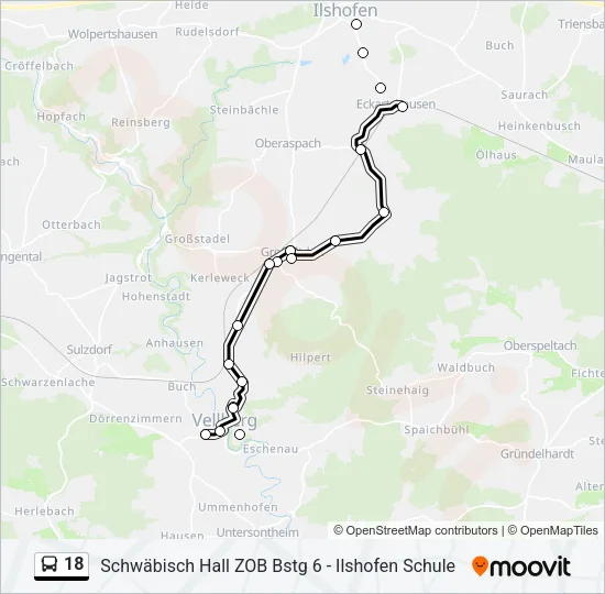 18 Bus Line Map