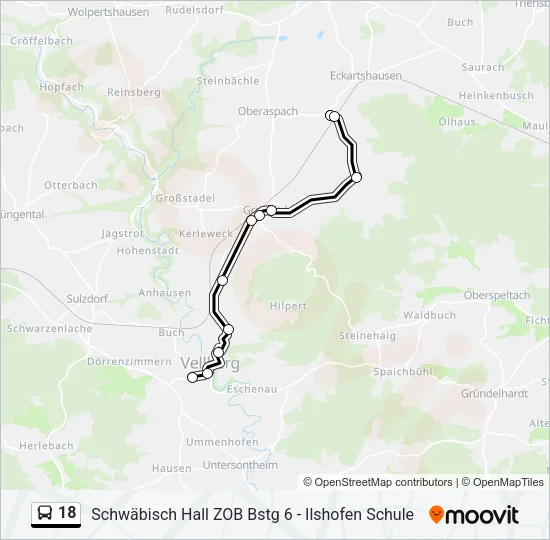 18 Bus Line Map