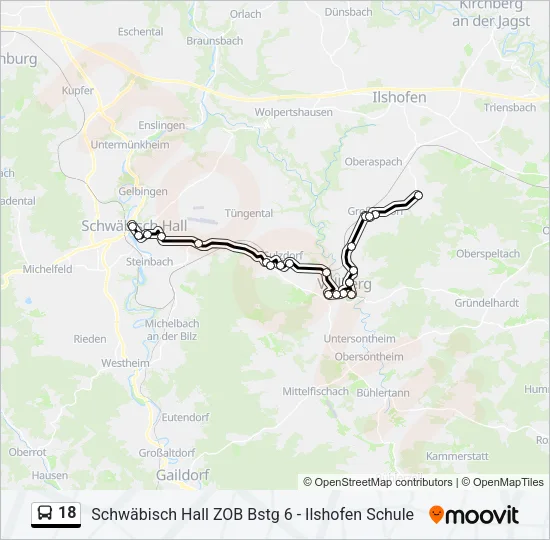 18 Bus Line Map
