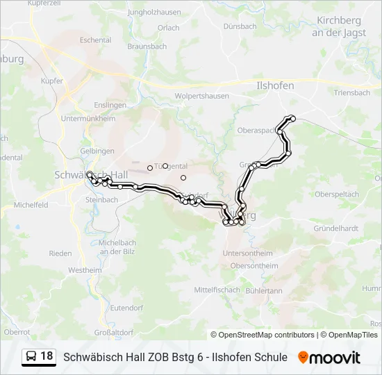 18 Bus Line Map