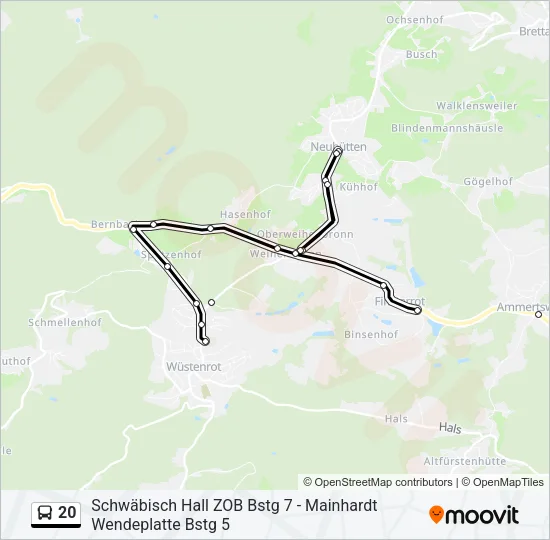 20 Bus Line Map