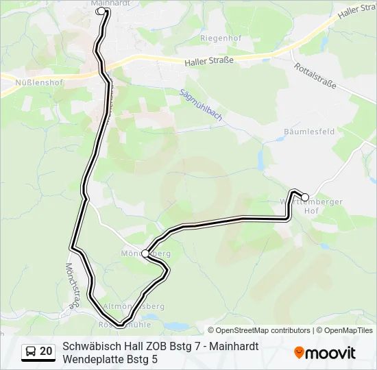 20 Bus Line Map